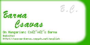 barna csavas business card